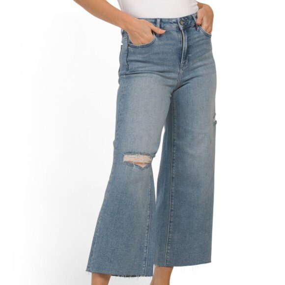 NEW HIDDEN Nori Distressed Wide Leg Cropped Jeans Vintage FOR WOMEN 166mn - Picture 1 of 5